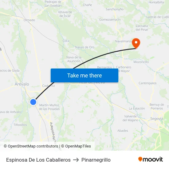Espinosa De Los Caballeros to Pinarnegrillo map