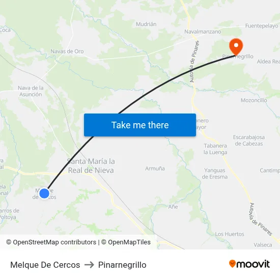 Melque De Cercos to Pinarnegrillo map