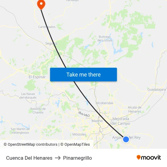 Cuenca Del Henares to Pinarnegrillo map