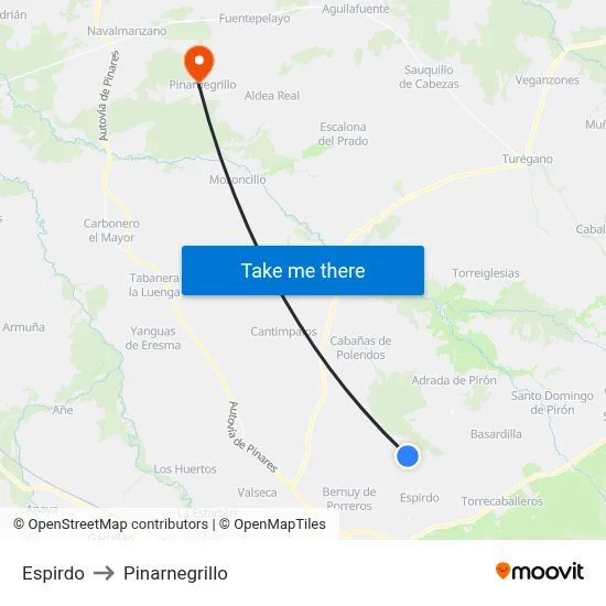 Espirdo to Pinarnegrillo map