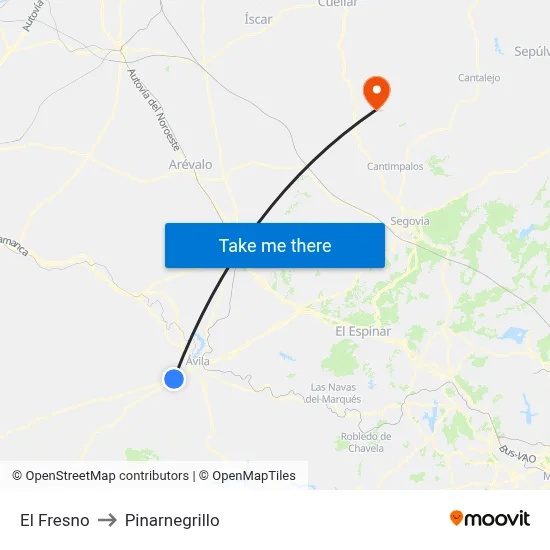 El Fresno to Pinarnegrillo map
