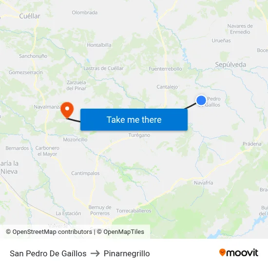 San Pedro De Gaíllos to Pinarnegrillo map