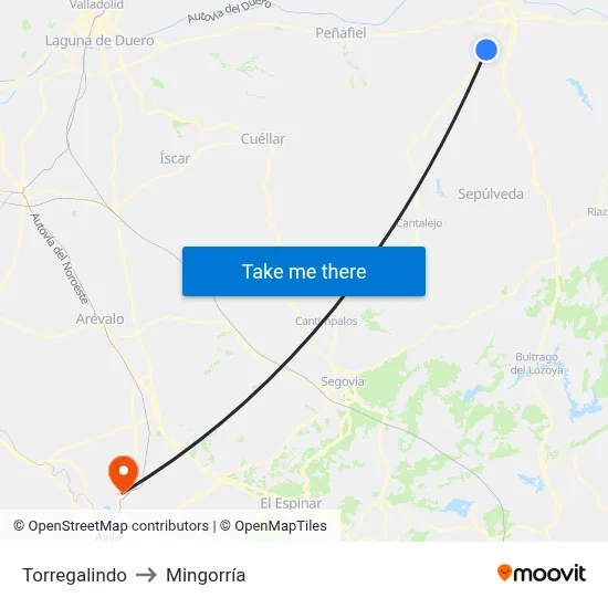 Torregalindo to Mingorría map