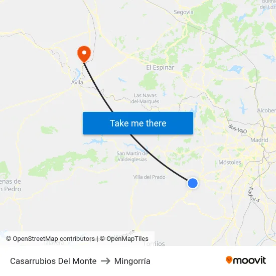 Casarrubios Del Monte to Mingorría map