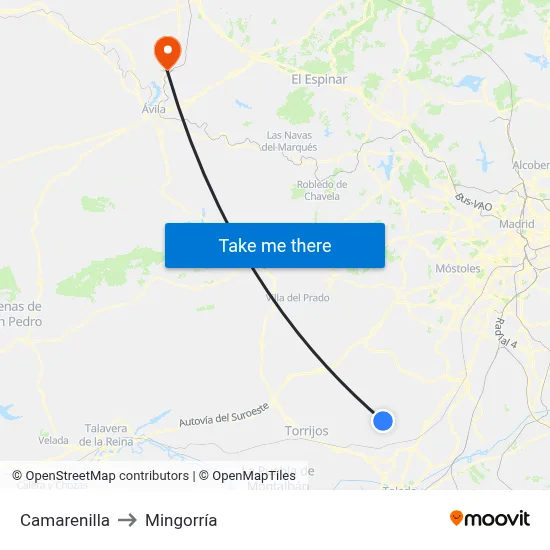 Camarenilla to Mingorría map