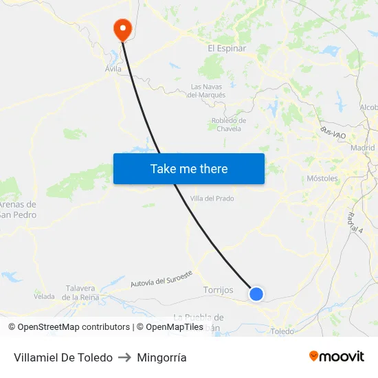 Villamiel De Toledo to Mingorría map