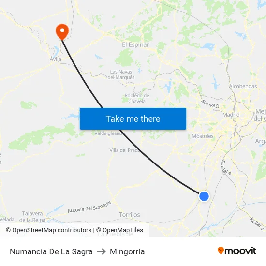Numancia De La Sagra to Mingorría map
