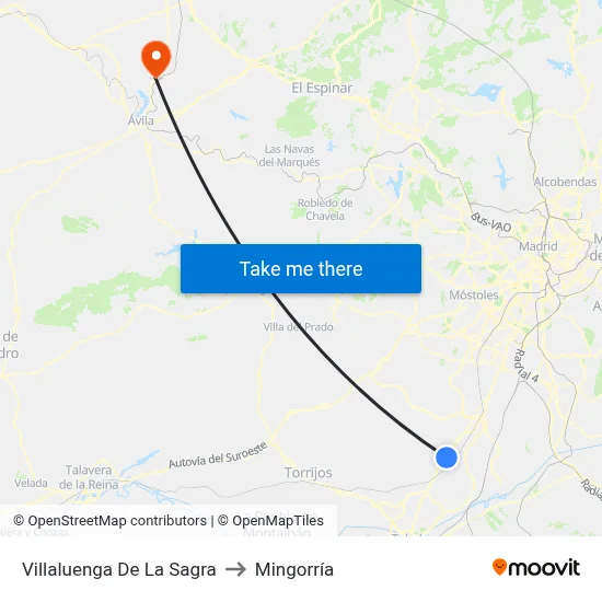 Villaluenga De La Sagra to Mingorría map