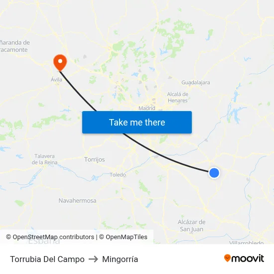 Torrubia Del Campo to Mingorría map