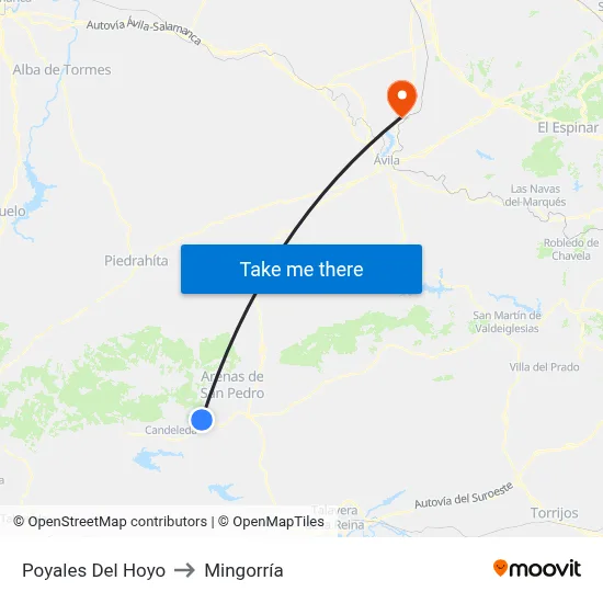 Poyales Del Hoyo to Mingorría map