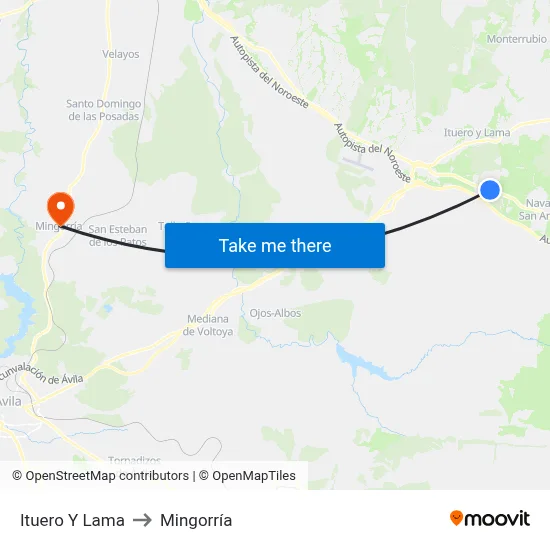 Ituero Y Lama to Mingorría map
