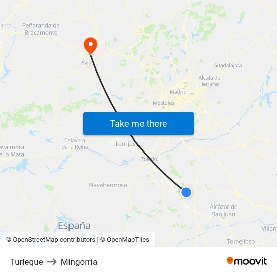 Turleque to Mingorría map