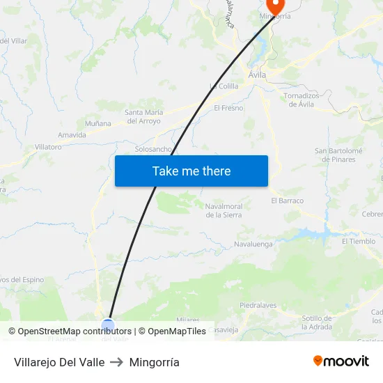 Villarejo Del Valle to Mingorría map