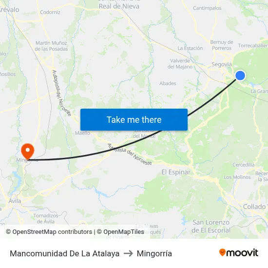 Mancomunidad De La Atalaya to Mingorría map