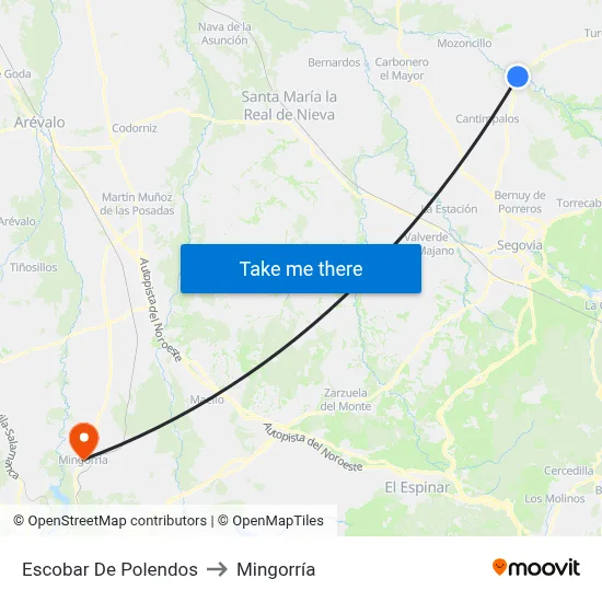 Escobar De Polendos to Mingorría map