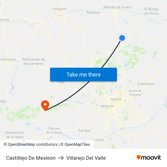 Castillejo De Mesleón to Villarejo Del Valle map