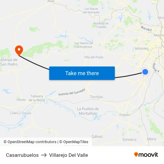 Casarrubuelos to Villarejo Del Valle map