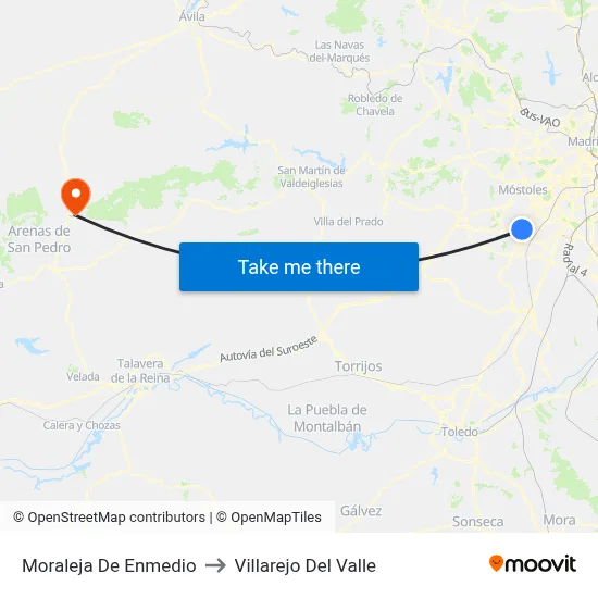 Moraleja De Enmedio to Villarejo Del Valle map
