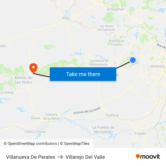 Villanueva De Perales to Villarejo Del Valle map