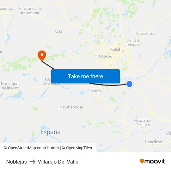 Noblejas to Villarejo Del Valle map