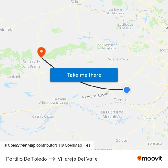 Portillo De Toledo to Villarejo Del Valle map