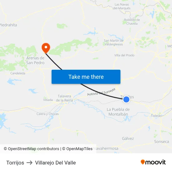 Torrijos to Villarejo Del Valle map