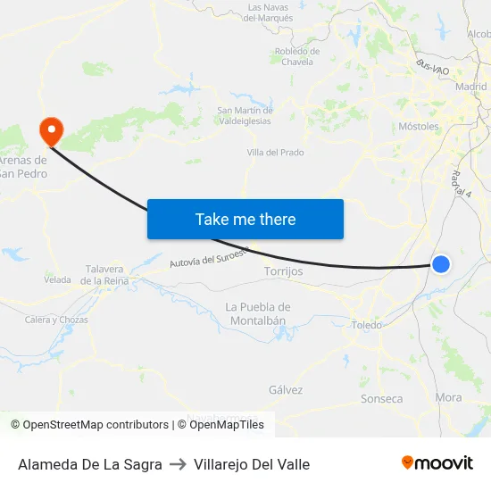 Alameda De La Sagra to Villarejo Del Valle map