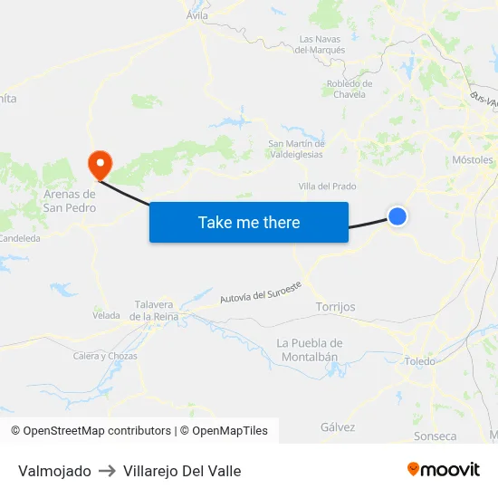 Valmojado to Villarejo Del Valle map