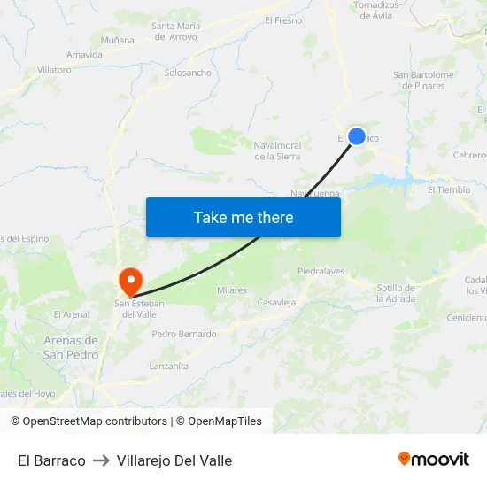 El Barraco to Villarejo Del Valle map