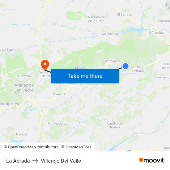 La Adrada to Villarejo Del Valle map
