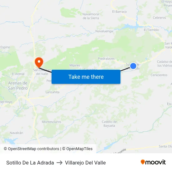 Sotillo De La Adrada to Villarejo Del Valle map