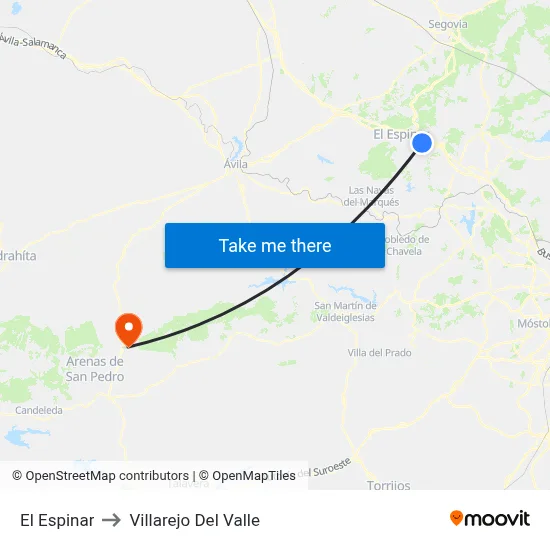 El Espinar to Villarejo Del Valle map