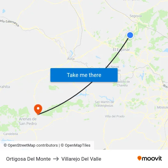 Ortigosa Del Monte to Villarejo Del Valle map