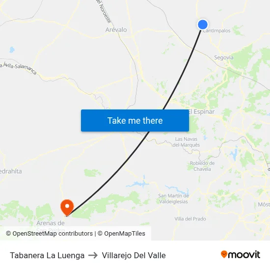 Tabanera La Luenga to Villarejo Del Valle map