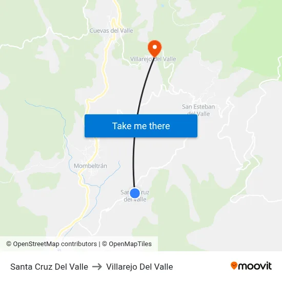 Santa Cruz Del Valle to Villarejo Del Valle map