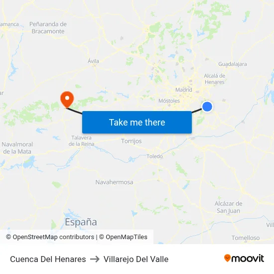Cuenca Del Henares to Villarejo Del Valle map