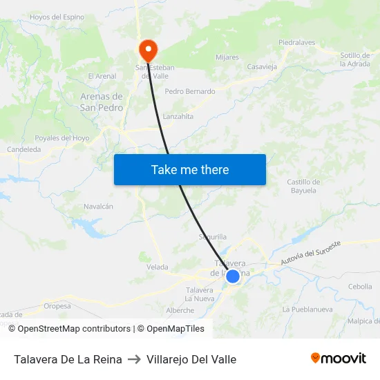 Talavera De La Reina to Villarejo Del Valle map