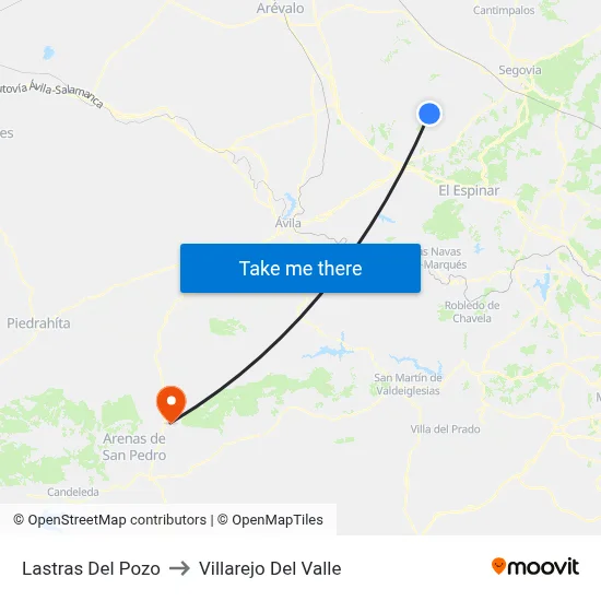 Lastras Del Pozo to Villarejo Del Valle map