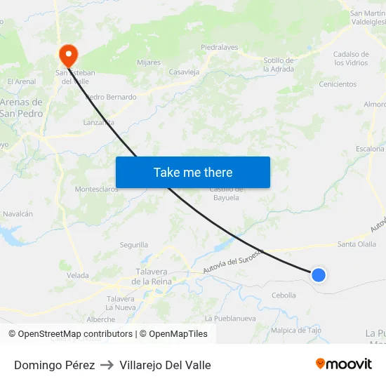 Domingo Pérez to Villarejo Del Valle map