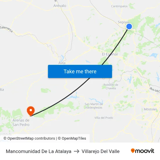 Mancomunidad De La Atalaya to Villarejo Del Valle map