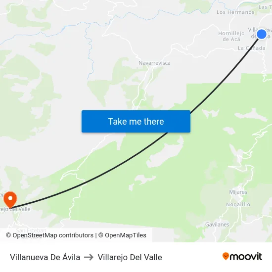 Villanueva De Ávila to Villarejo Del Valle map