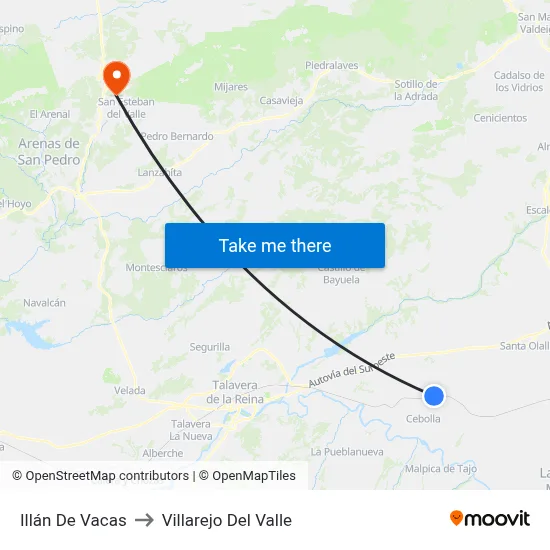 Illán De Vacas to Villarejo Del Valle map