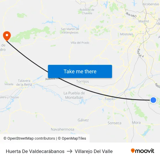Huerta De Valdecarábanos to Villarejo Del Valle map