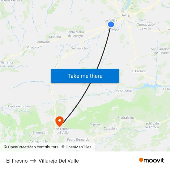 El Fresno to Villarejo Del Valle map