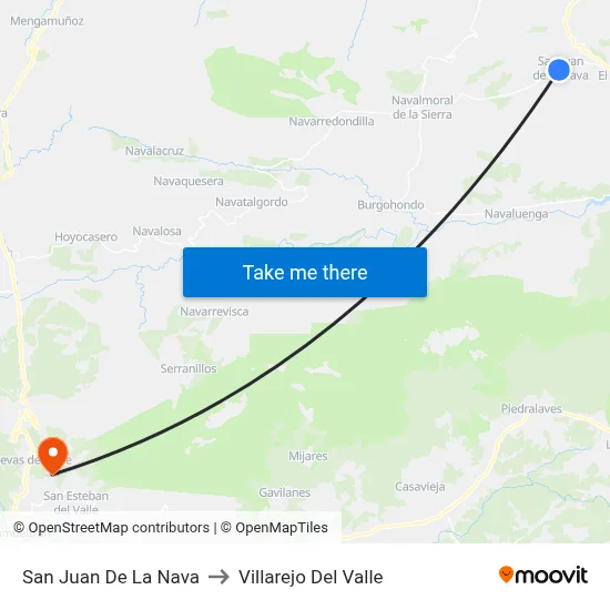San Juan De La Nava to Villarejo Del Valle map