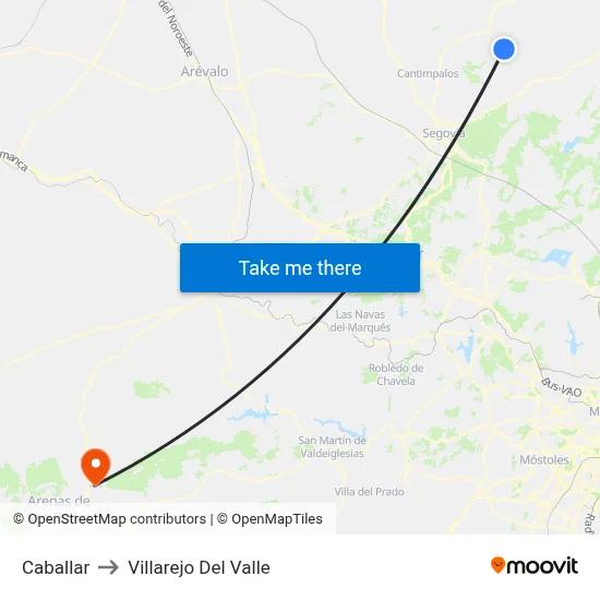 Caballar to Villarejo Del Valle map