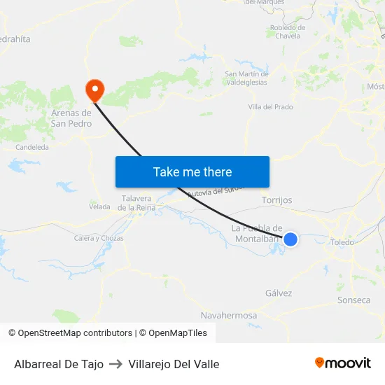 Albarreal De Tajo to Villarejo Del Valle map