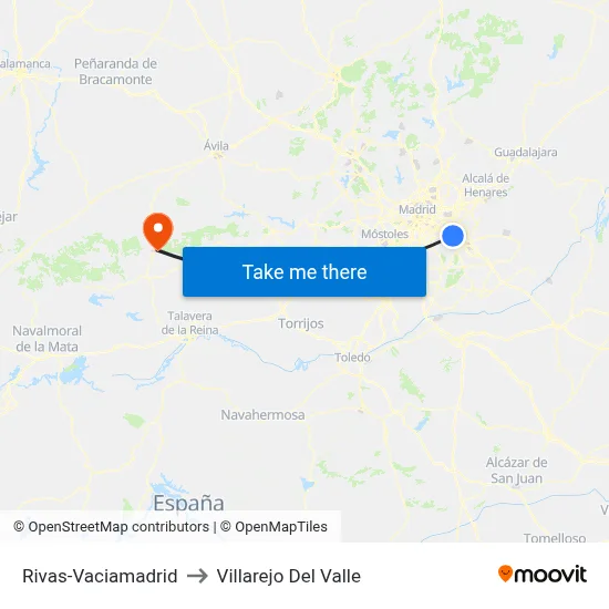 Rivas-Vaciamadrid to Villarejo Del Valle map