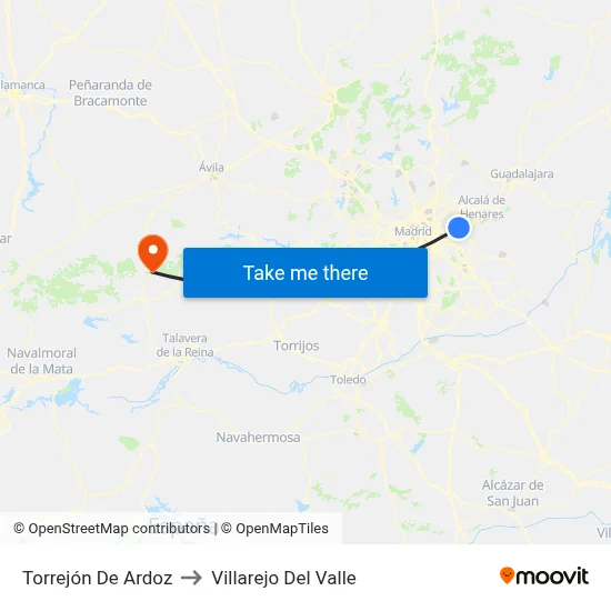 Torrejón De Ardoz to Villarejo Del Valle map