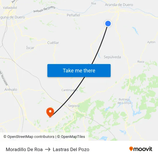 Moradillo De Roa to Lastras Del Pozo map
